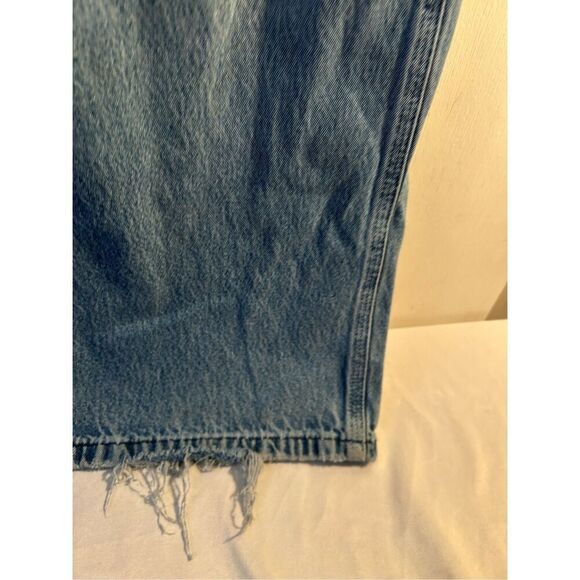 Carhartt 38x28 blue jean denim overalls USA thrashed‎ (missing buckle) rn#14806 - Picture 11 of 14